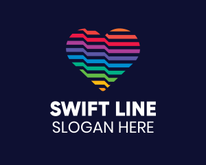 Colorful Line Heart logo design