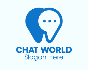 Blue Dental Chat App logo design