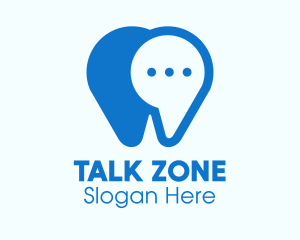 Blue Dental Chat App logo design