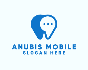 Blue Dental Chat App logo design