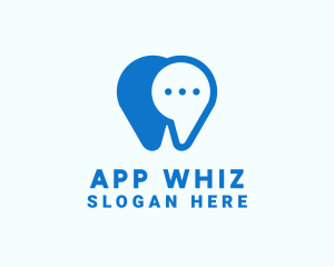 Blue Dental Chat App logo design