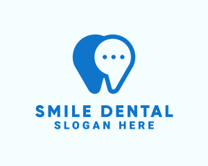 Blue Dental Chat App logo design