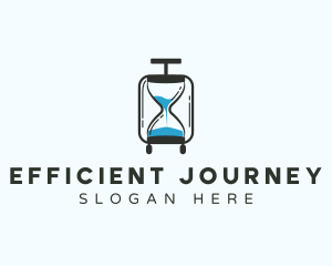 Travel Luggage Hourglass logo design