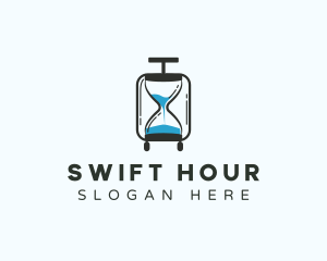 Travel Luggage Hourglass logo