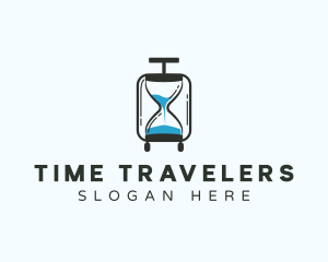 Travel Luggage Hourglass logo design