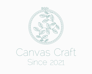 Leaf Embroidery Craft logo design