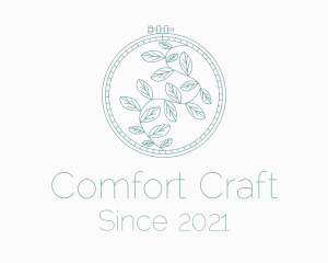 Leaf Embroidery Craft logo design