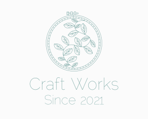 Leaf Embroidery Craft logo design