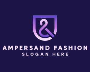 Purple Ampersand Shield logo design