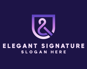 Purple Ampersand Shield logo design