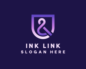 Purple Ampersand Shield logo design