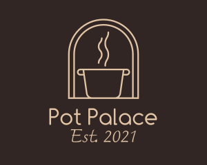 Cooking Pot Line Art logo design