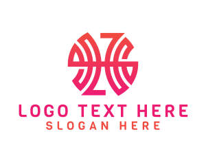 Modern Pink Letter H Outline logo