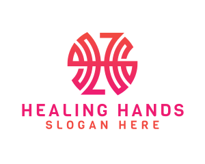 Modern Pink Letter H Outline logo design