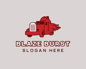 Red Blazing Trucker logo design