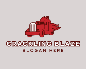 Red Blazing Trucker logo design