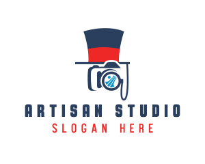 Camera Studio Top Hat logo design