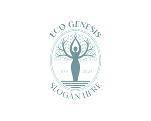 Woman Eco Wellness logo design