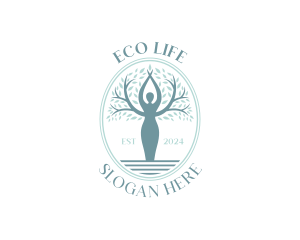 Woman Eco Wellness logo design