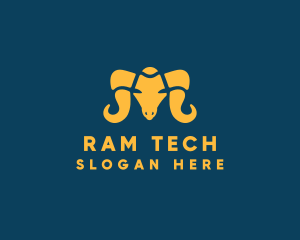 Ram Horn Animal logo design