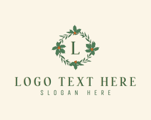 Christmas Holly Wreath logo