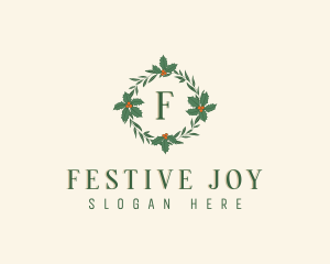 Christmas Holly Wreath logo