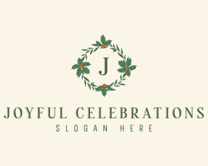 Christmas Holly Wreath logo