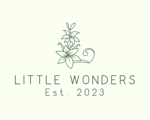 Organic Flower Letter L logo design