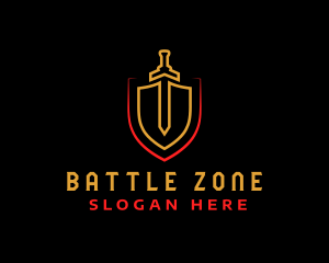 Medieval Sword & Shield  logo design