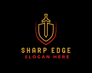 Medieval Sword & Shield  logo design