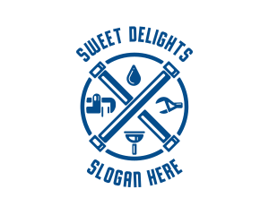 Droplet Pipe Wrench Plunger Logo