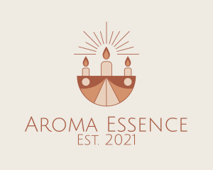 Boho Aroma Candle  logo design