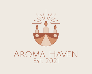 Boho Aroma Candle  logo design