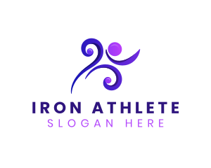 Human Running Athlete logo design