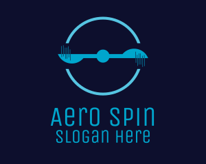 Blue Spinning Propeller logo design