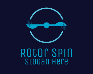 Blue Spinning Propeller logo