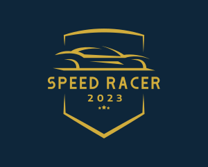 Elegant Racecar Shield logo
