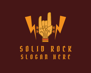 Rock Guitar Hand logo design