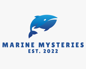 Blue Marine Whale logo design