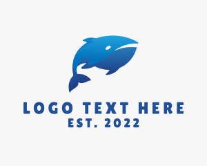 Mammal - Blue Marine Whale logo design