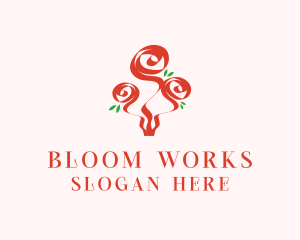 Flower Roses Bouquet  logo design