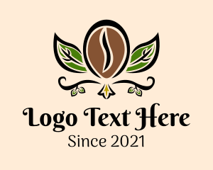 Organic Coffee Bean Leaf logo