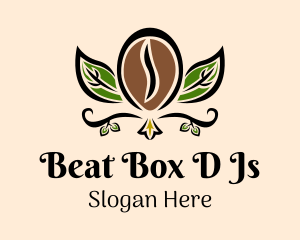 Organic Coffee Bean Leaf Logo