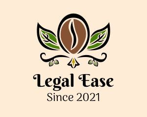 Organic Coffee Bean Leaf logo