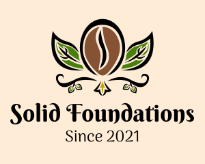 Organic Coffee Bean Leaf logo