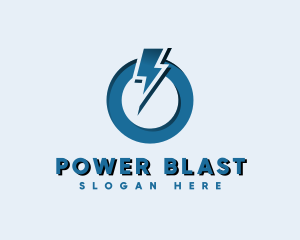 Lightning Bolt Power On logo design