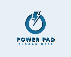 Lightning Bolt Power On logo design