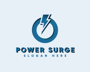 Lightning Bolt Power On logo design