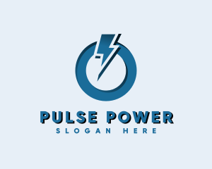 Lightning Bolt Power On logo design