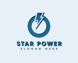 Lightning Bolt Power On logo design